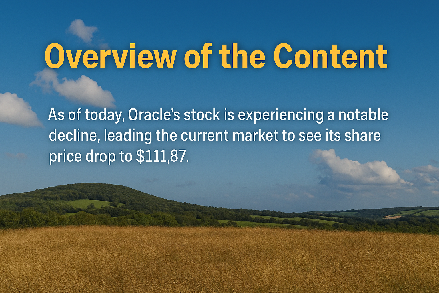 Why Did Oracle Stock Drop Today?
