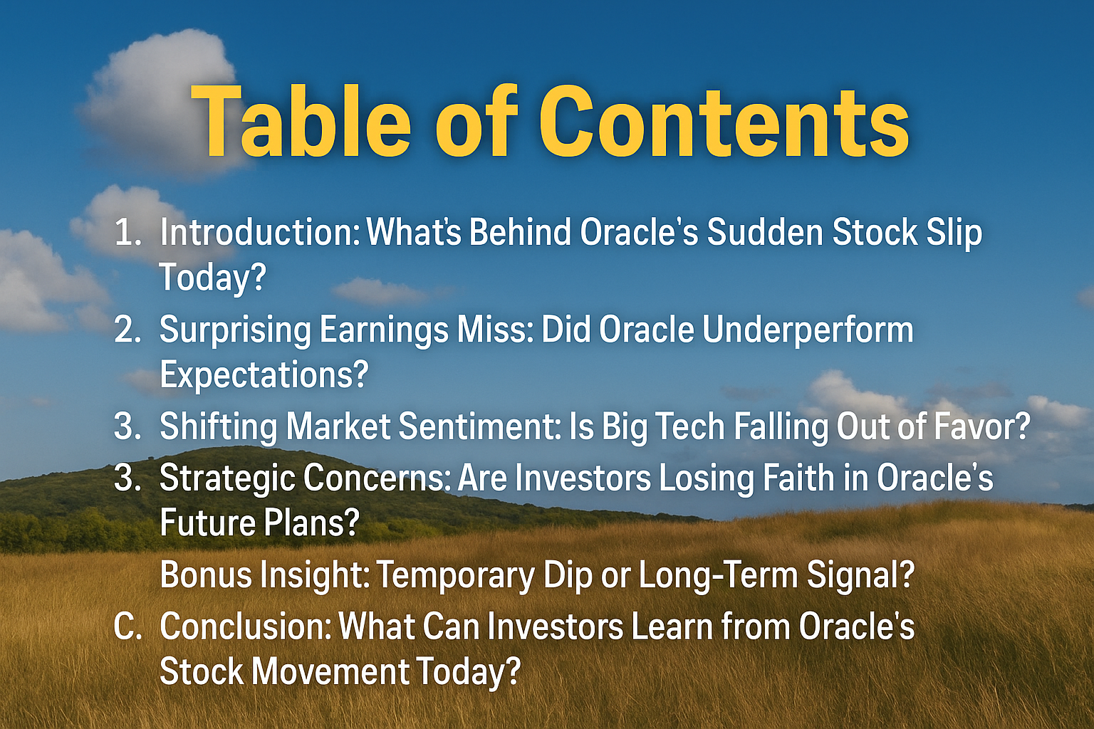 Why Did Oracle Stock Drop Today?